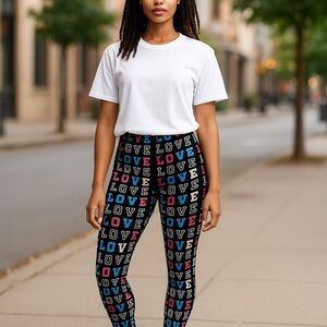 NoBo, No boundaries Love themed leggings size Medium